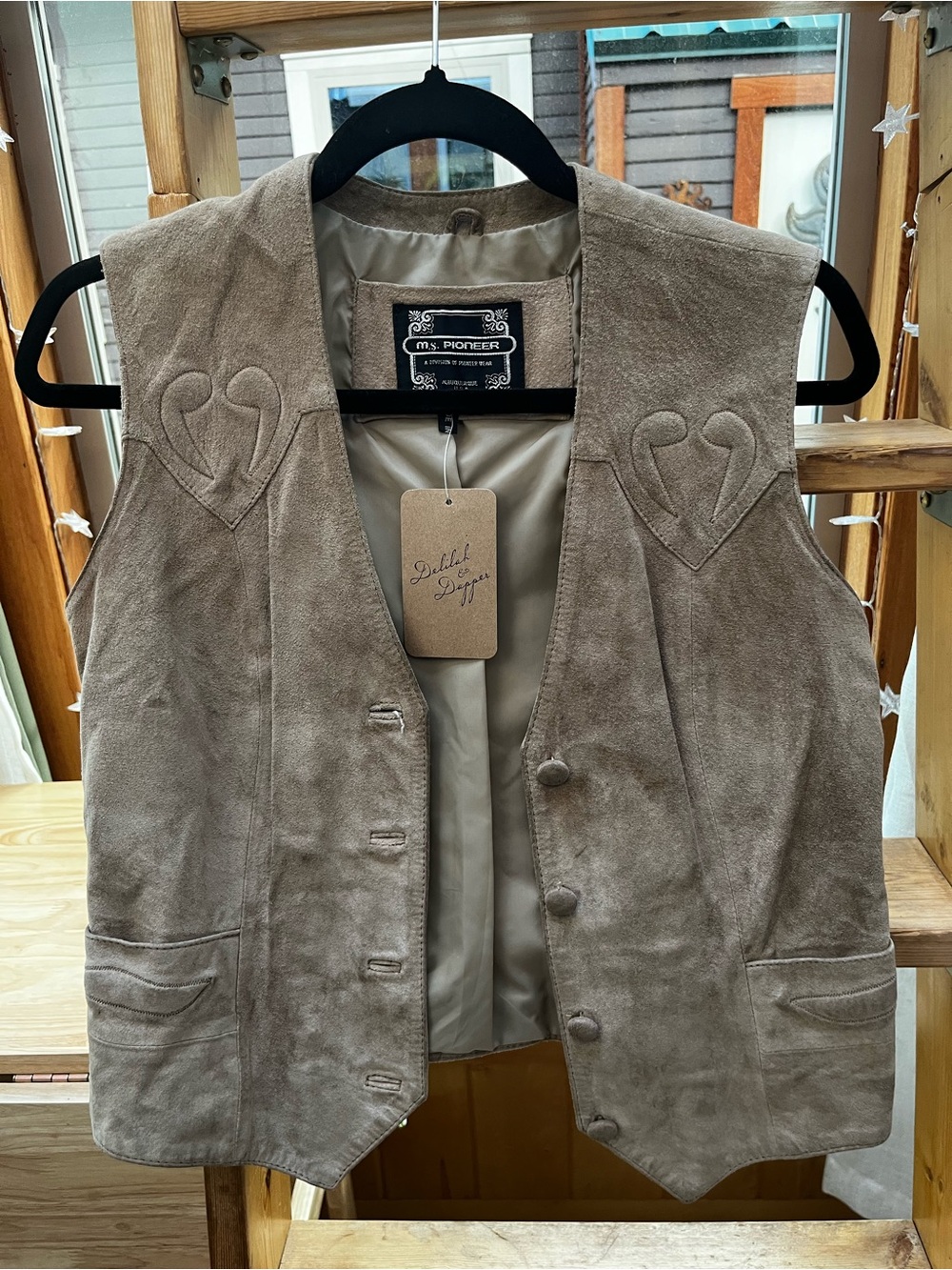 PIONEER Taupe Suede Vest - Women's Button-Front